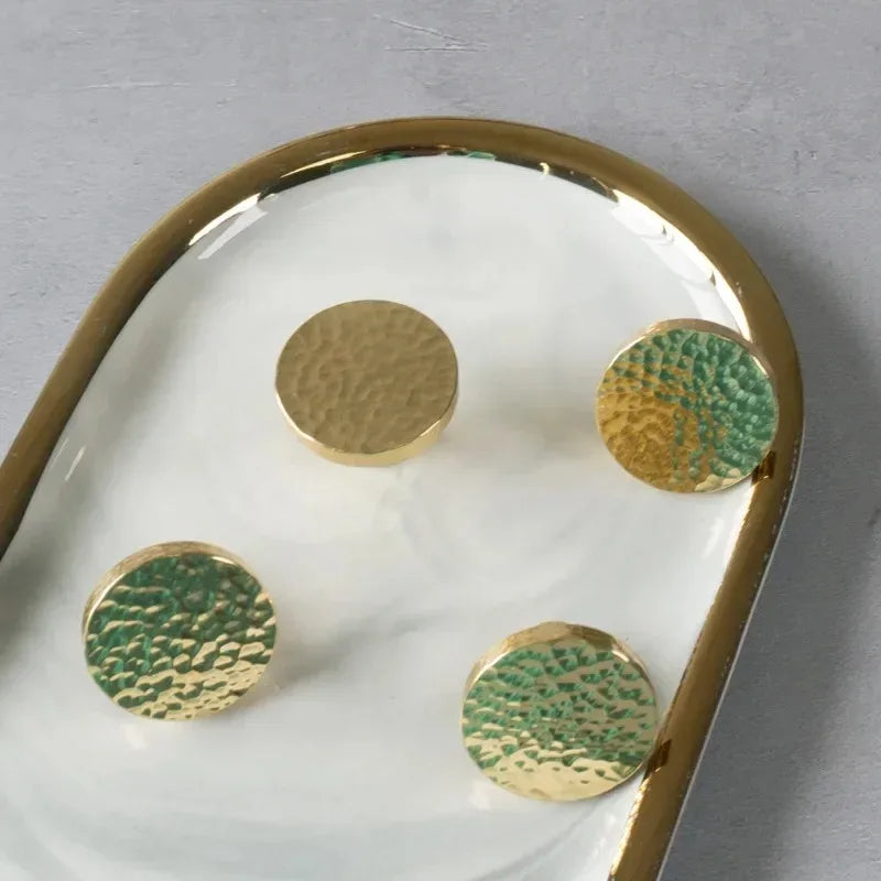 Nordic Solid Brass Furniture Knobs Golden Unique Pattern Cabinet Knobs and Handles Shoe Cabinet Bookcase Drawer Knobs Oasis Select