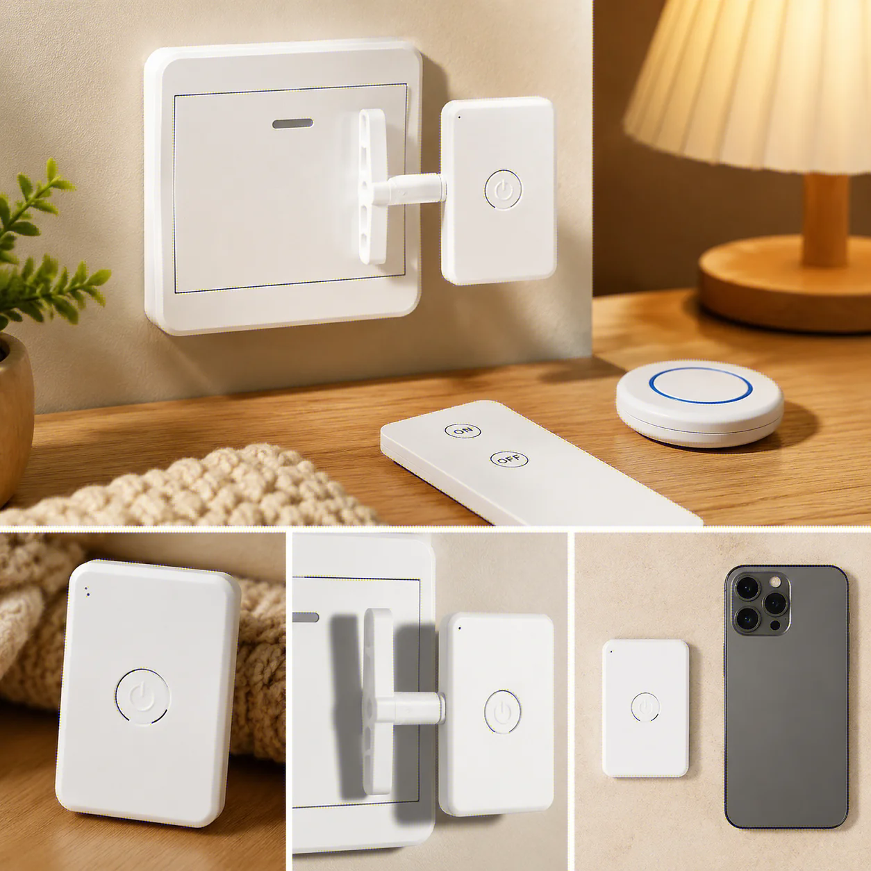 USB Rechargeable Wireless Remote Control Button Pusher, Smart Automatic Light Switch for Home Oasis Select
