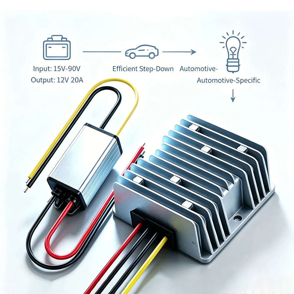 DC 24V to 12V Step Down 15A 180W Power Supply Adapter Converter Reducer Regulator for Auto Car Truck Vehicle Boat Solar System Oasis Select