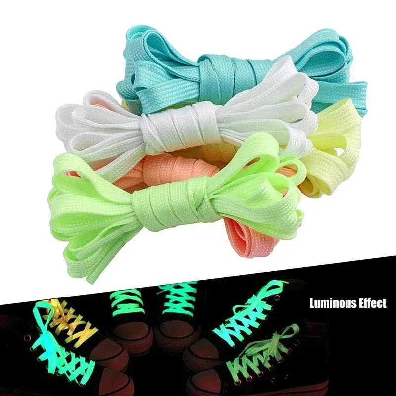 1/2pcs Luminous Shoe Laces Bold High Quality Fluorescent Shoelaces Glow In The Dark Night Round Shoelace Sneaker Laces Shoes Oasis Select