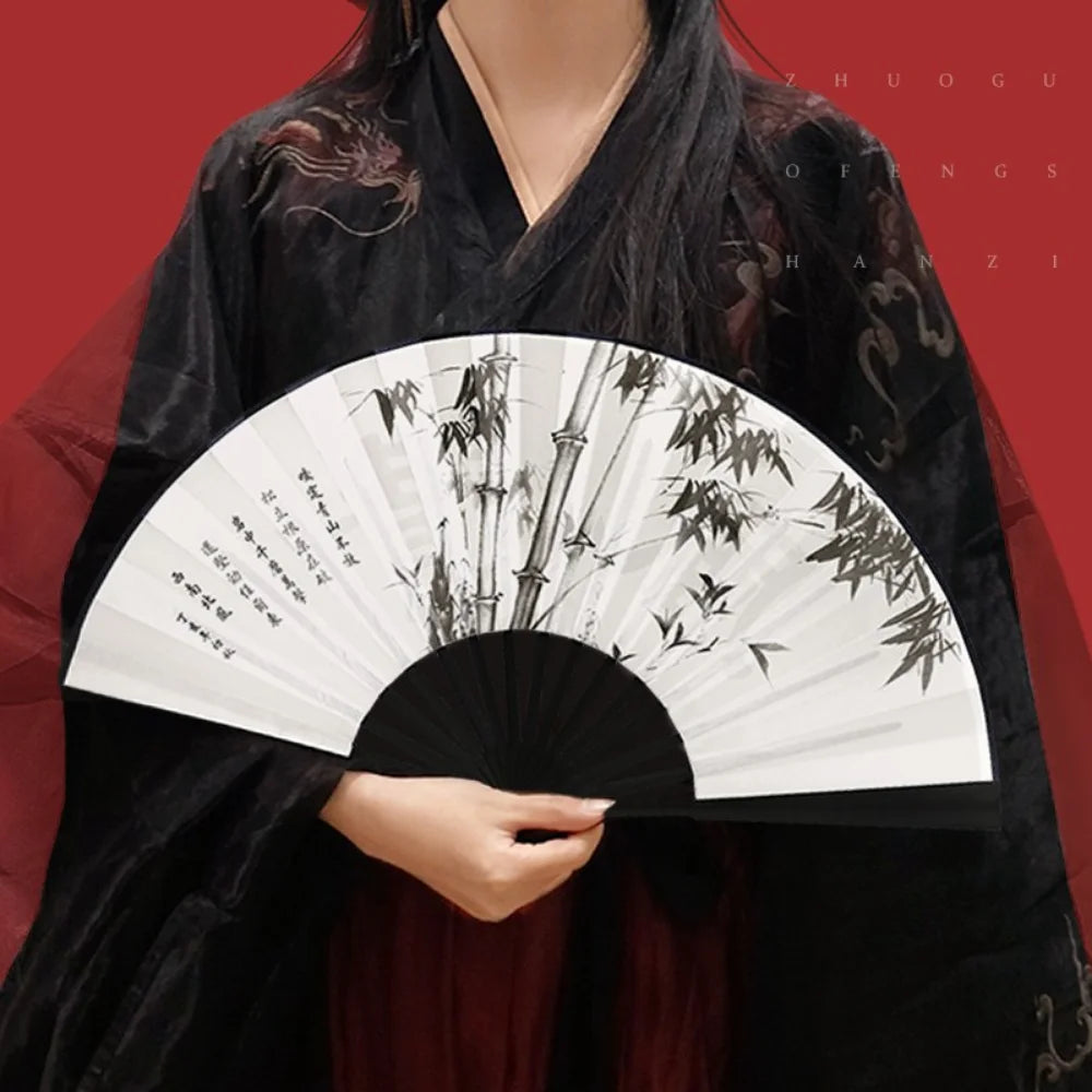 Ancient Folding Fan Chinese Scenic Spots Retro Classic Blank Fan Craft Silk Cloth Fan For Decoration Performance Gift Idea Oasis Select