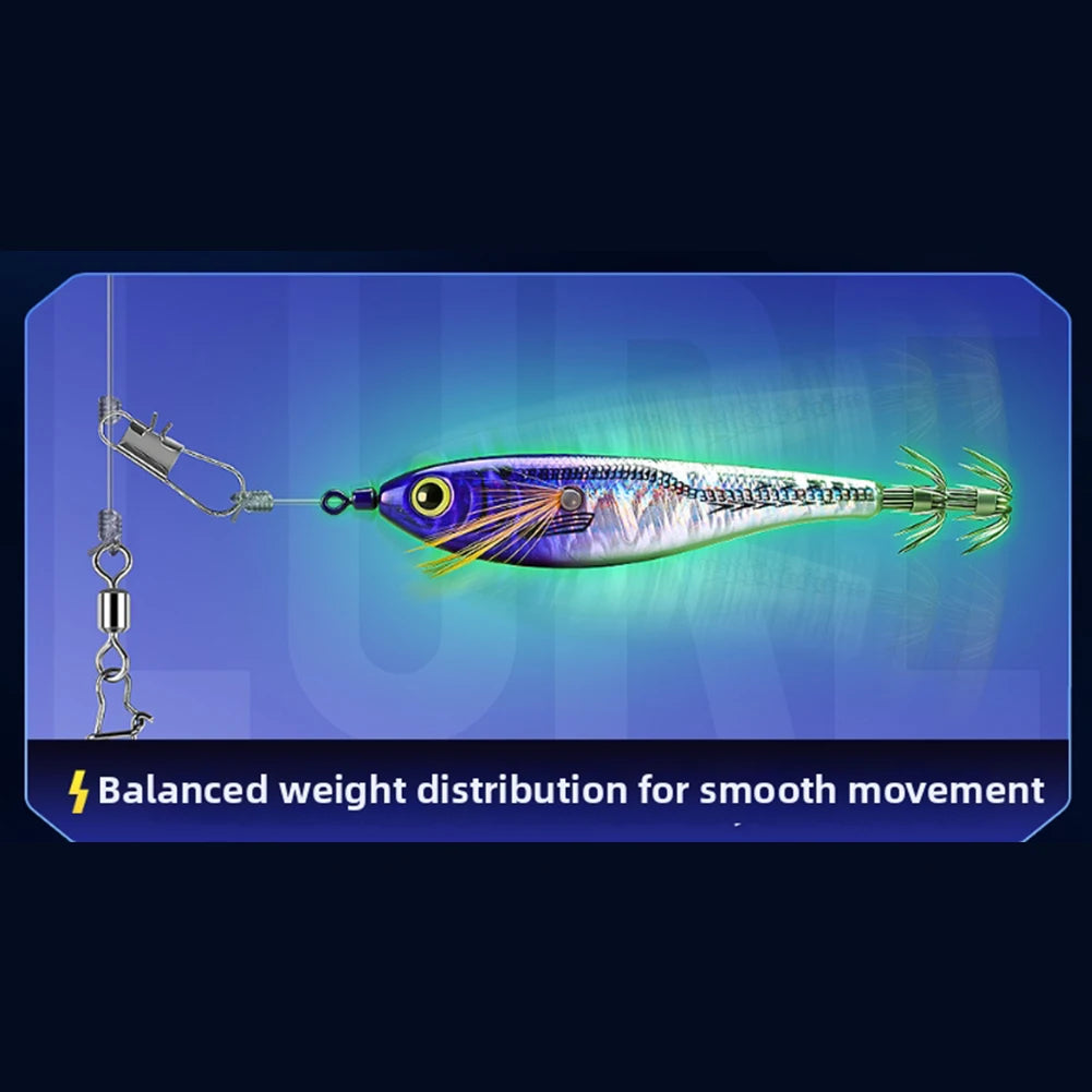 10cm 10.7g Horizontal Shrimp Squid Hook Slow Sinking Artificial Lure With Sound Bead For Octopus Sea Fishing Night Tackle Oasis Select