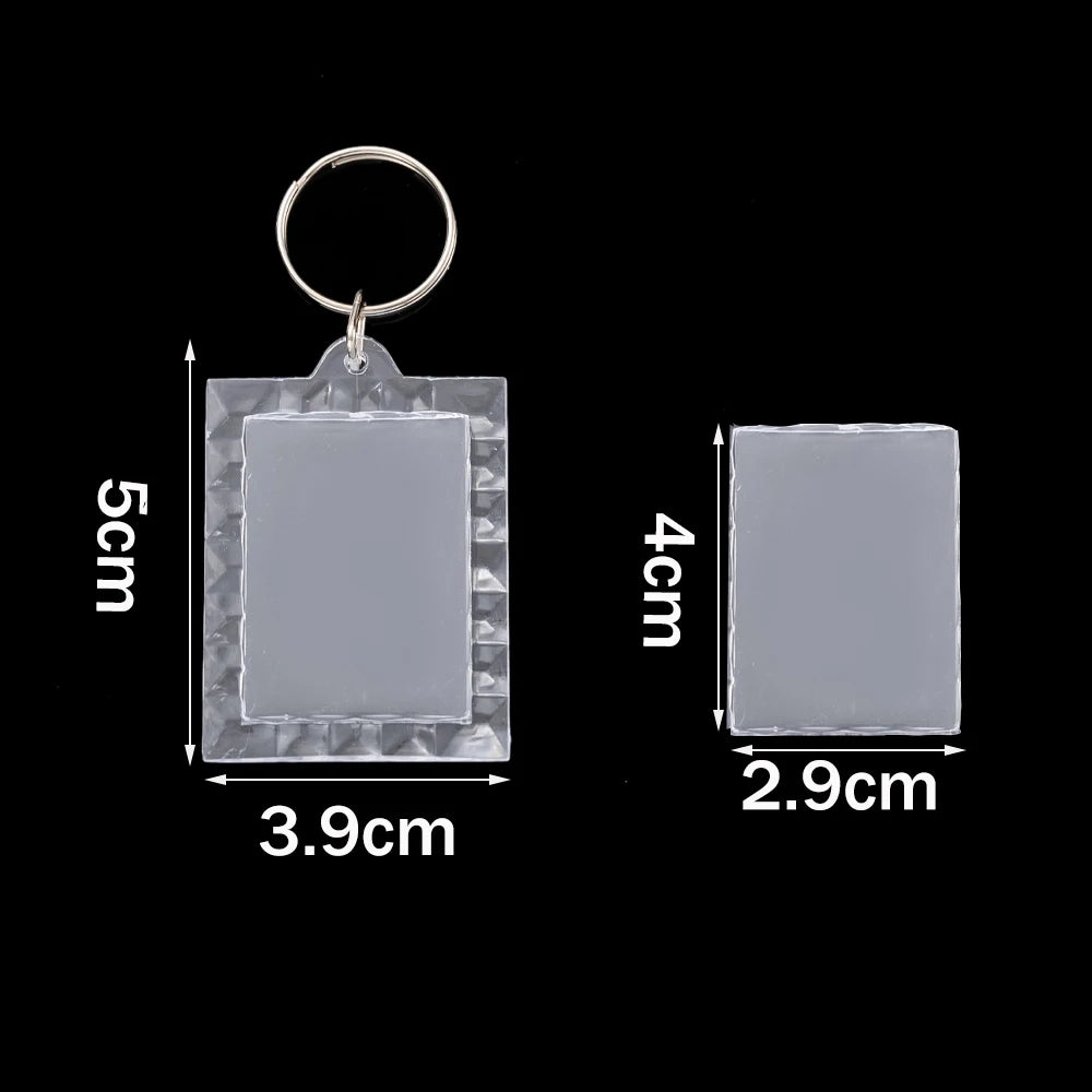 5pcs Acrylic Photo Frame Keychain Holder Photo Picture Insert Blank Keyring with Split Ringfor DIY Craft Jewelry Making Oasis Select 39X50mm