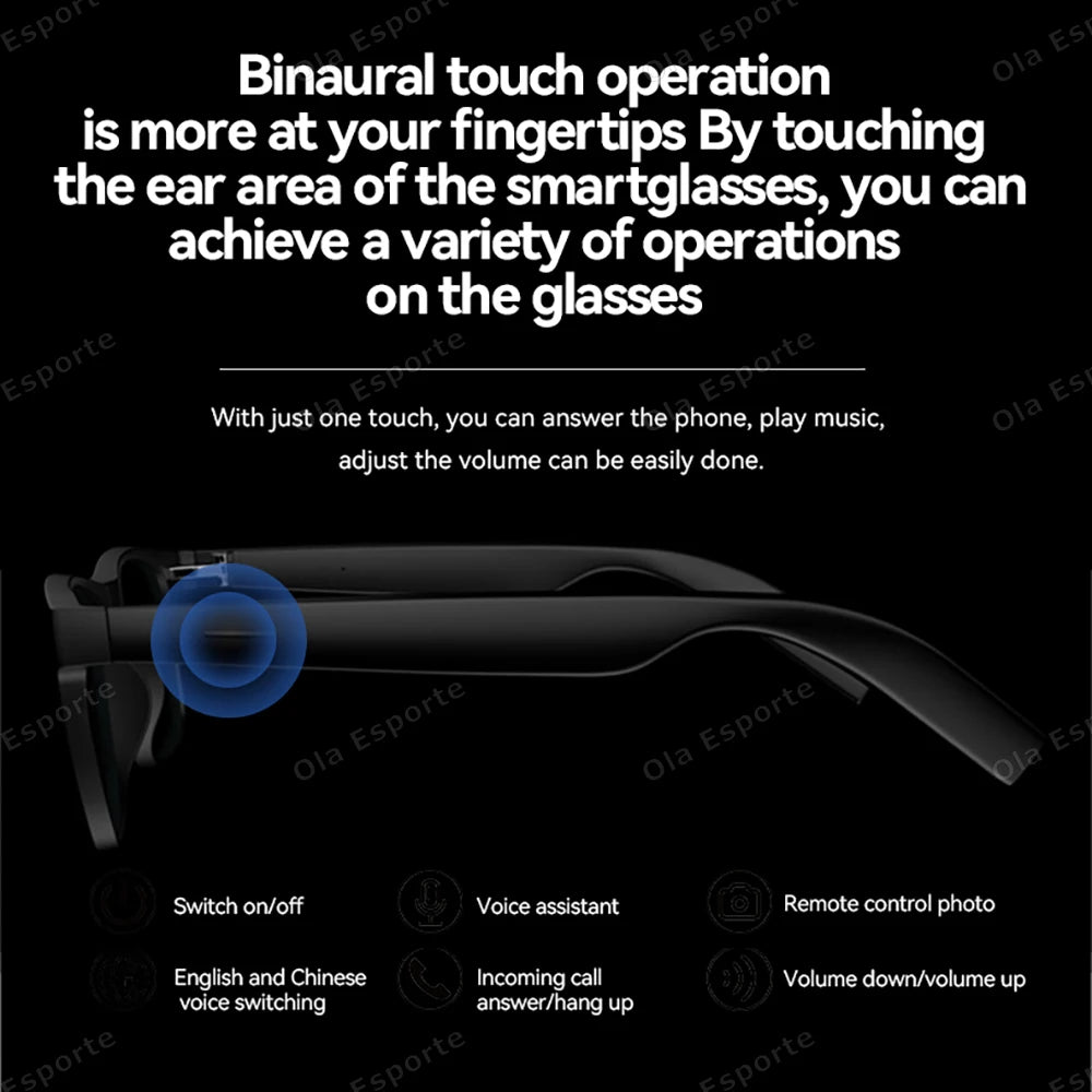 AI Smart Glasses Bluetooth 5.3 | UV Sunglasses & Voice Control