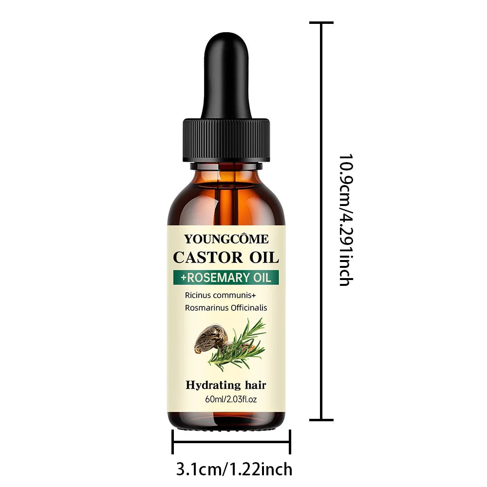 Castor & Rosemary Hair Growth Oil – Thicker, Shinier Hair Hair Growth Oil Oasis Select 60ML