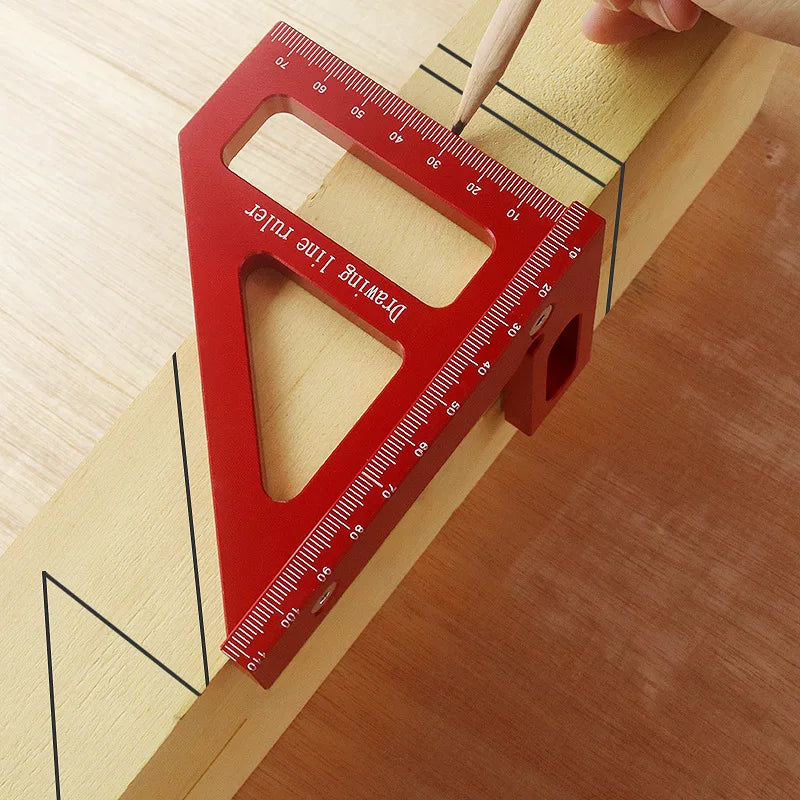 Aluminum Alloy Miter Triangle Ruler Woodworking Square Protractor High Precision Layout Measuring Tool for Engineer Carpenter Oasis Select