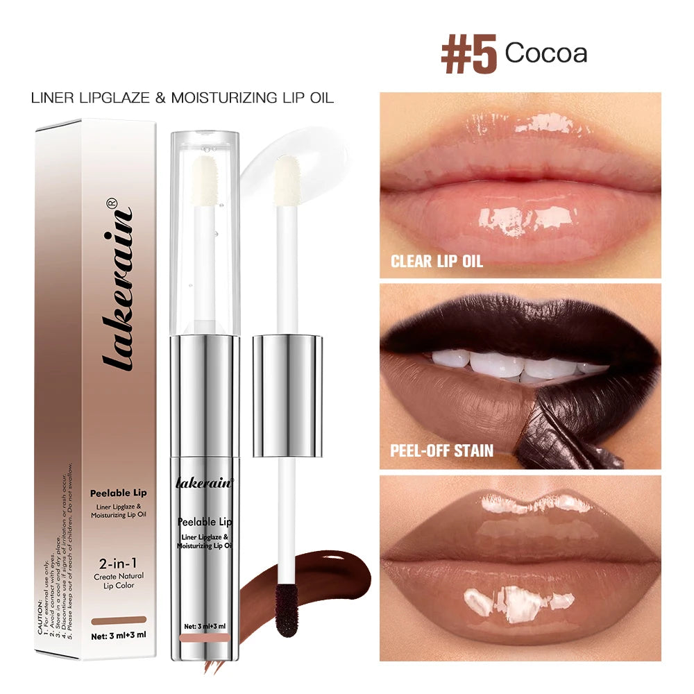 Lakerain 2-in-1 Peel Off Lip Liner & Lip Oil | Matte Lip Tint