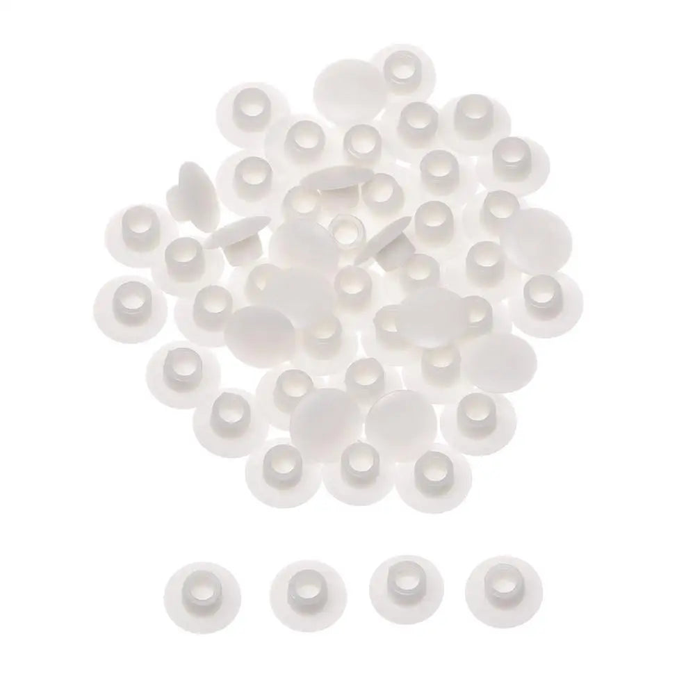 50Pcs Practical Exterior Hole Ornament Hardware Screw Decor Furniture Hole Covers Protective Cap Dust Plug Stopper Oasis Select 6mm-white