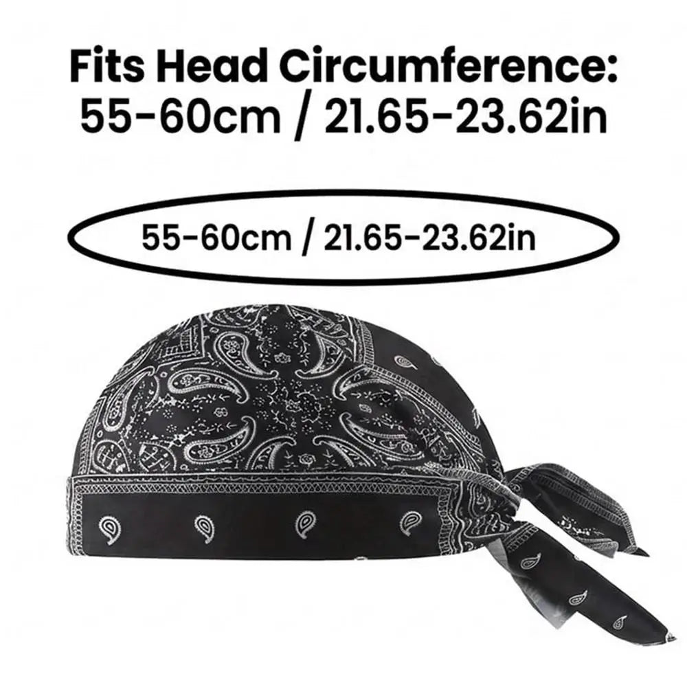 1PC Breathable Quick Dry Bandana Pirate Cap Helmet Liner Cooling Bicycle Headscarf Cycling Hat Headband Cooling Bicycle Hat Oasis Select Black