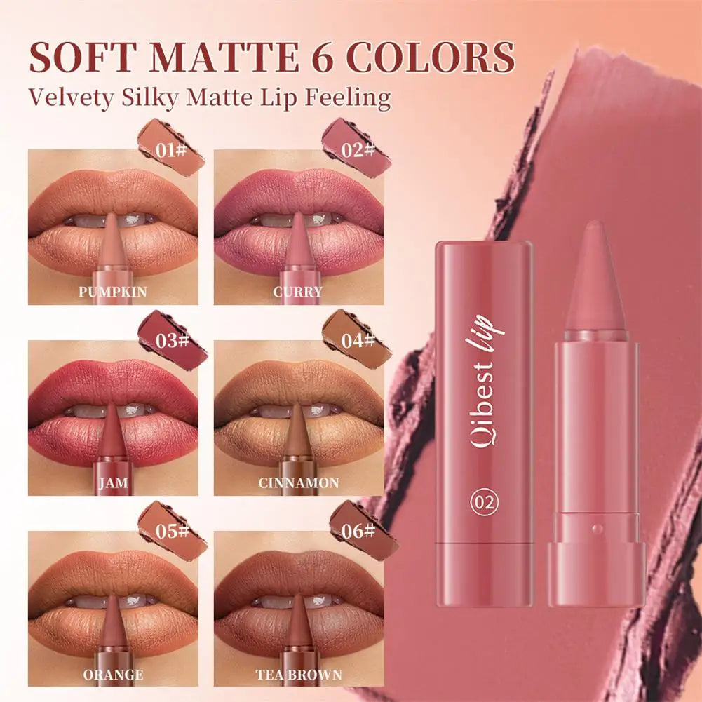 Twist Up Gradient Matte Lipstick Crayon Lip Liner Pencil For Women, Long Lasting Waterproof Flawless Contour Lip Pencil Crayon Oasis Select
