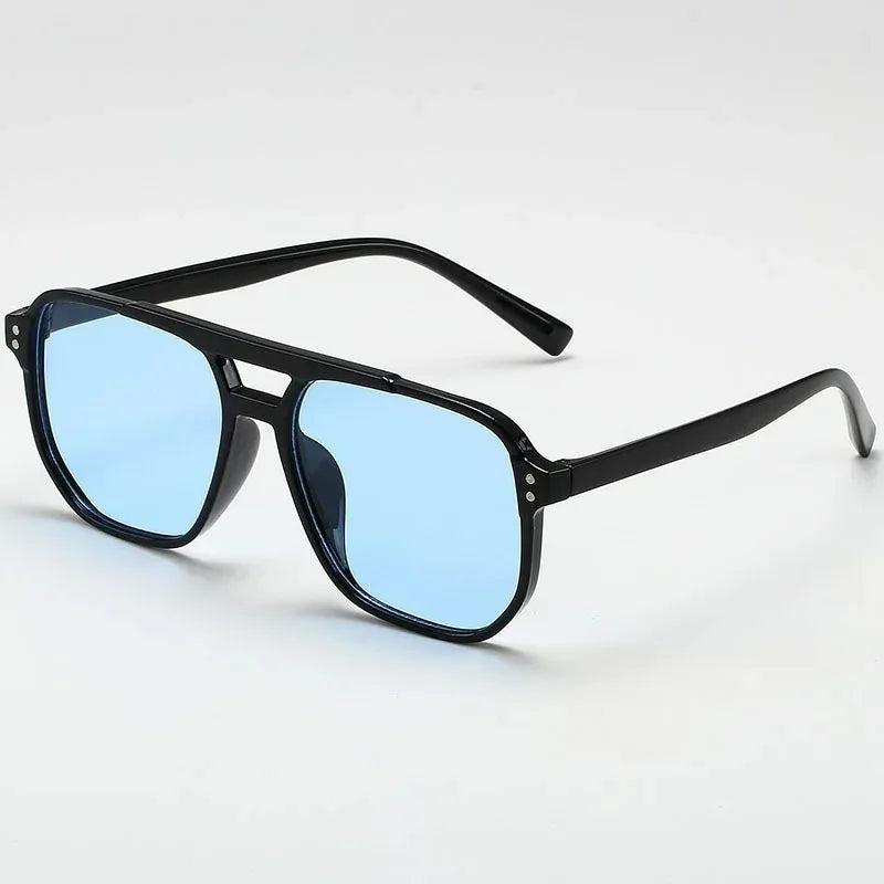 Vintage Men Women Big Sunglasses Men Square Shades Unisex Sun Glasses Black Lense Male Female Sunglasses UV400 Glasses Oasis Select Blue