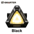 Multi-Functional Triangle Warning Flashlight with Red Blue Light, Magnetic Rechargeable Portable Camping Lamp for Outdoor Use Oasis Select JB2699 black