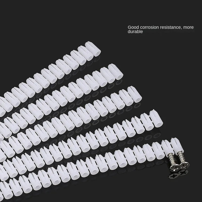 100PC/lot M4 M6 plastic Expansion Pipe Flat Head Self-Tapping Screw Nylon Tube bolt Wall Wood Hardware decoration Fasteners Oasis Select