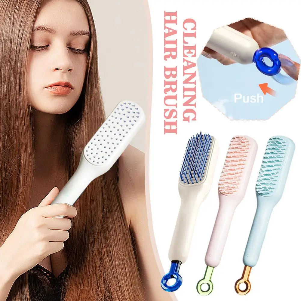 Magic Retractable Comb Self Cleaning Hair Brush One-pull Cleaning Anti-Static Massage Hair Smoothing Comb Hair Styling Tools Oasis Select