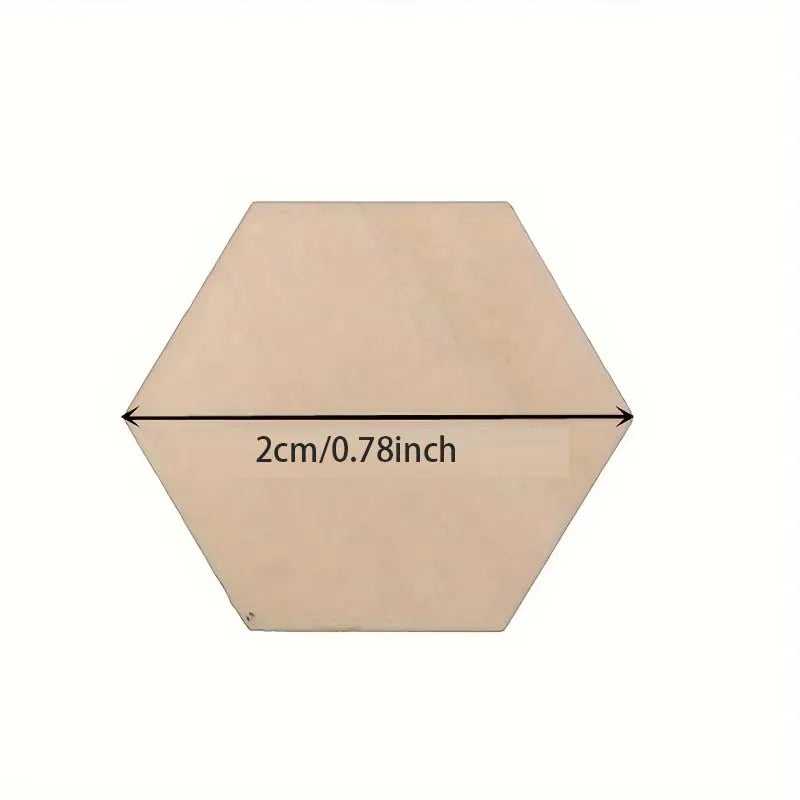 100 PCS Small Wooden Hexagonal Decorative Wood Chips, Wooden Crafts DIY Painting Graffiti, Holiday Party Wedding Decoration Oasis Select