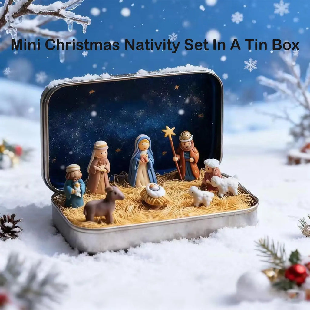 Handmade Wooden Christmas Nativity Scene Box Ornament | Xmas Christmas Nativity Ornament Oasis Select