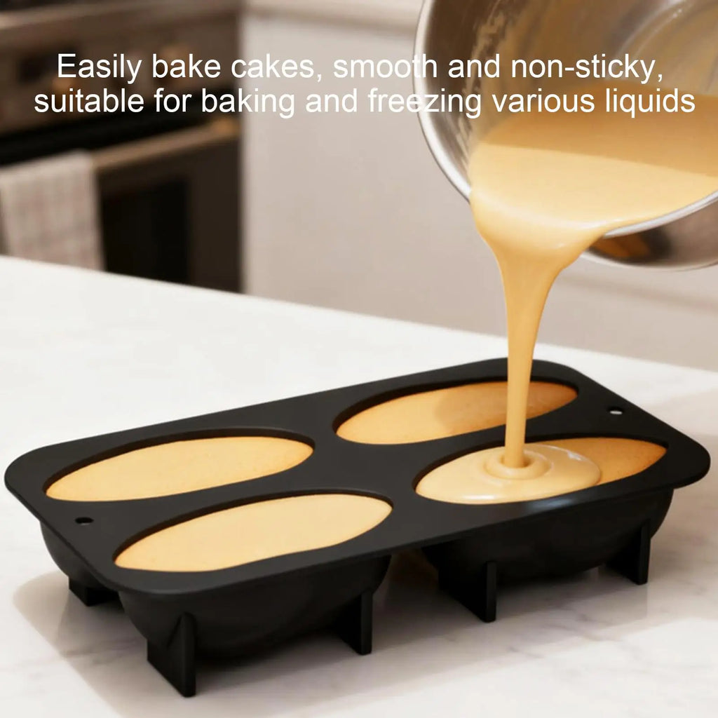 4-Cavity Easy Release Heat-Resistant Food-Grade Silicone Baking Molds Silicone Cake Molds for Chocolate Candy Dessert Home Oasis Select