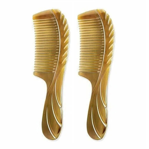 2PCS Hair Styling Horn Comb, Anti-Static Scalp Massaging Comb for Women Men, Hair Breakage Reducer Detangling Comb for Wet & Dry Oasis Select light brown