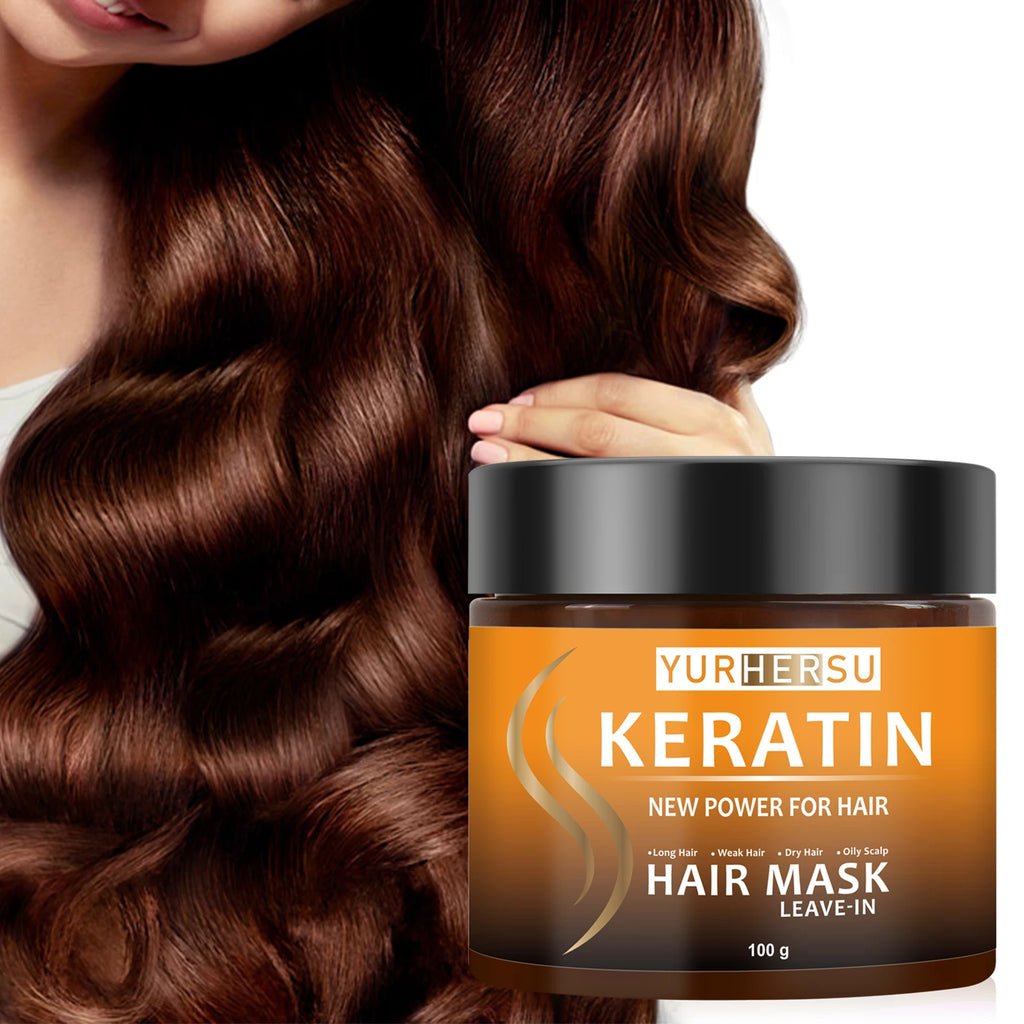 YURHERSU Keratin No-Rinse Hair Mask – Moisture & Frizz Control Leave-In Hair Mask Oasis Select