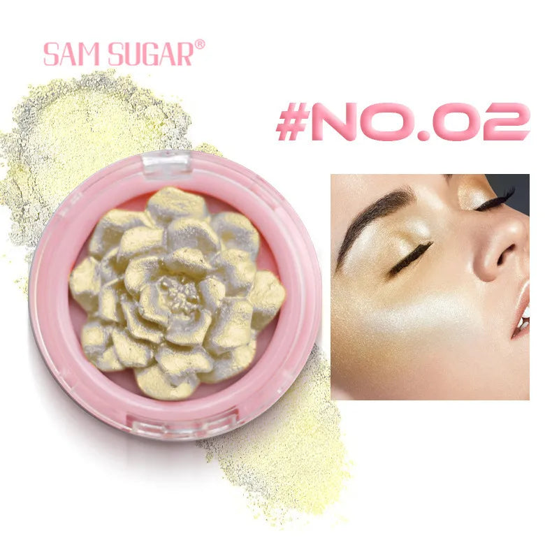 SAM SUGAR 3D Rose Highlighter Palette – Bronzer & Shimmer