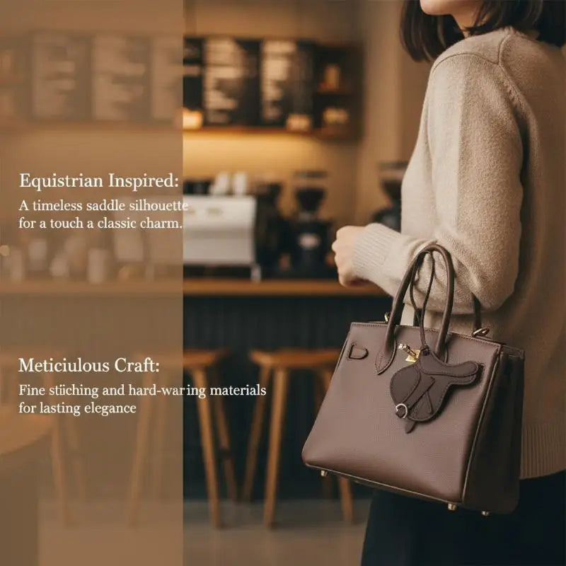 Equestrian Elegance Crafted Bag Charm - Statement Piece Made With Premium Thick PU Leather, Palmsize Oasis Select