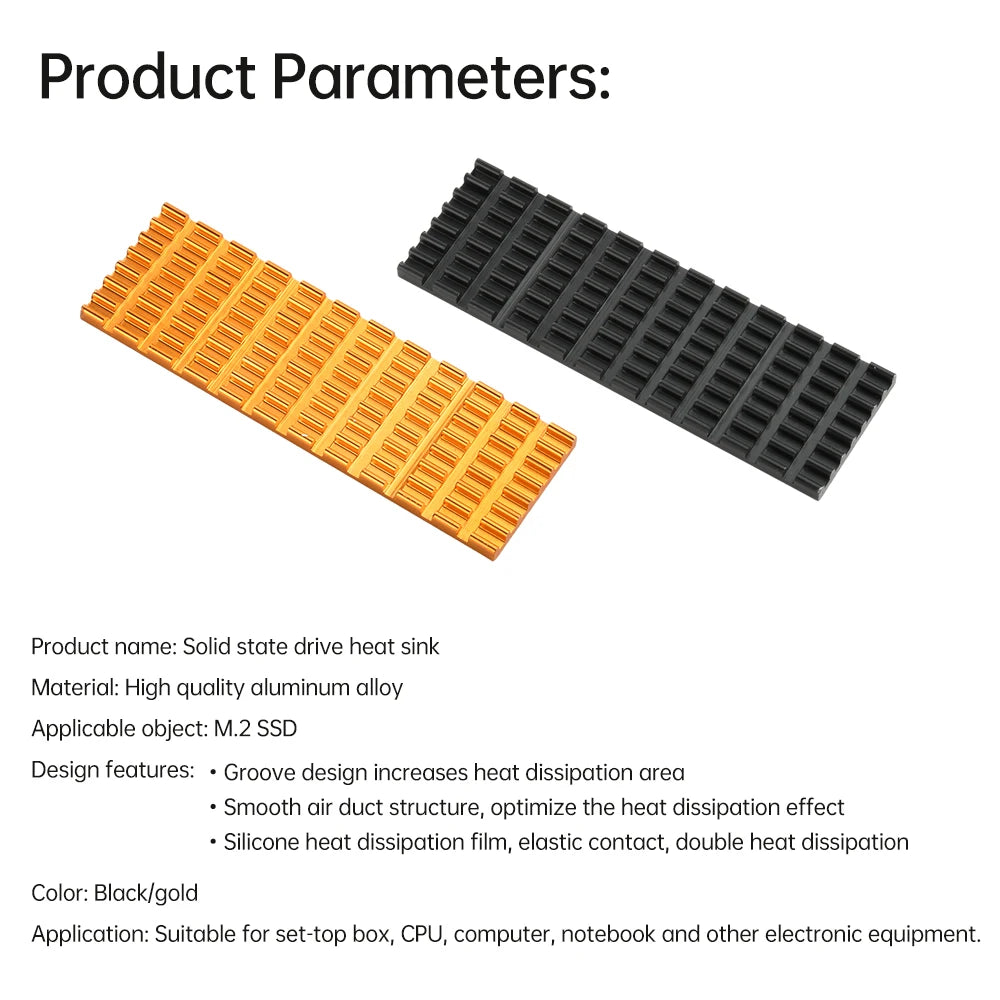 M.2 SSD NVMe Heat Sink M2 2280 Solid State Hard Disk Aluminum Heatsink Gasket with Silicone Thermal Pad PC Accessories Oasis Select