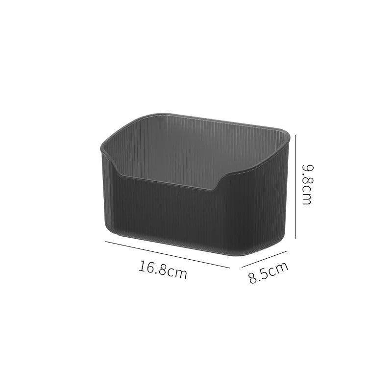 Desktop Cosmetics Storage Box Toiletries Cotton Swab Container Bathroom Accessories Brushes Makeup Organizer Case Lipsticks Box Oasis Select Black-LARGE