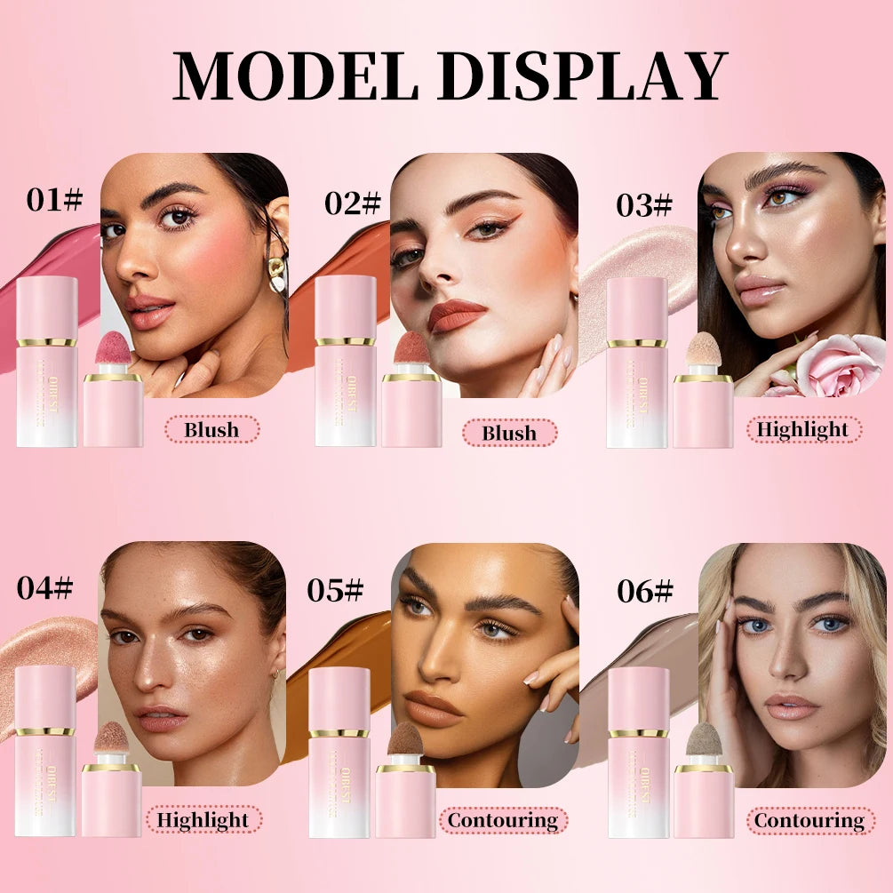 QiBest Liquid Blush Highlighter & Contour Stick – 6 Shades