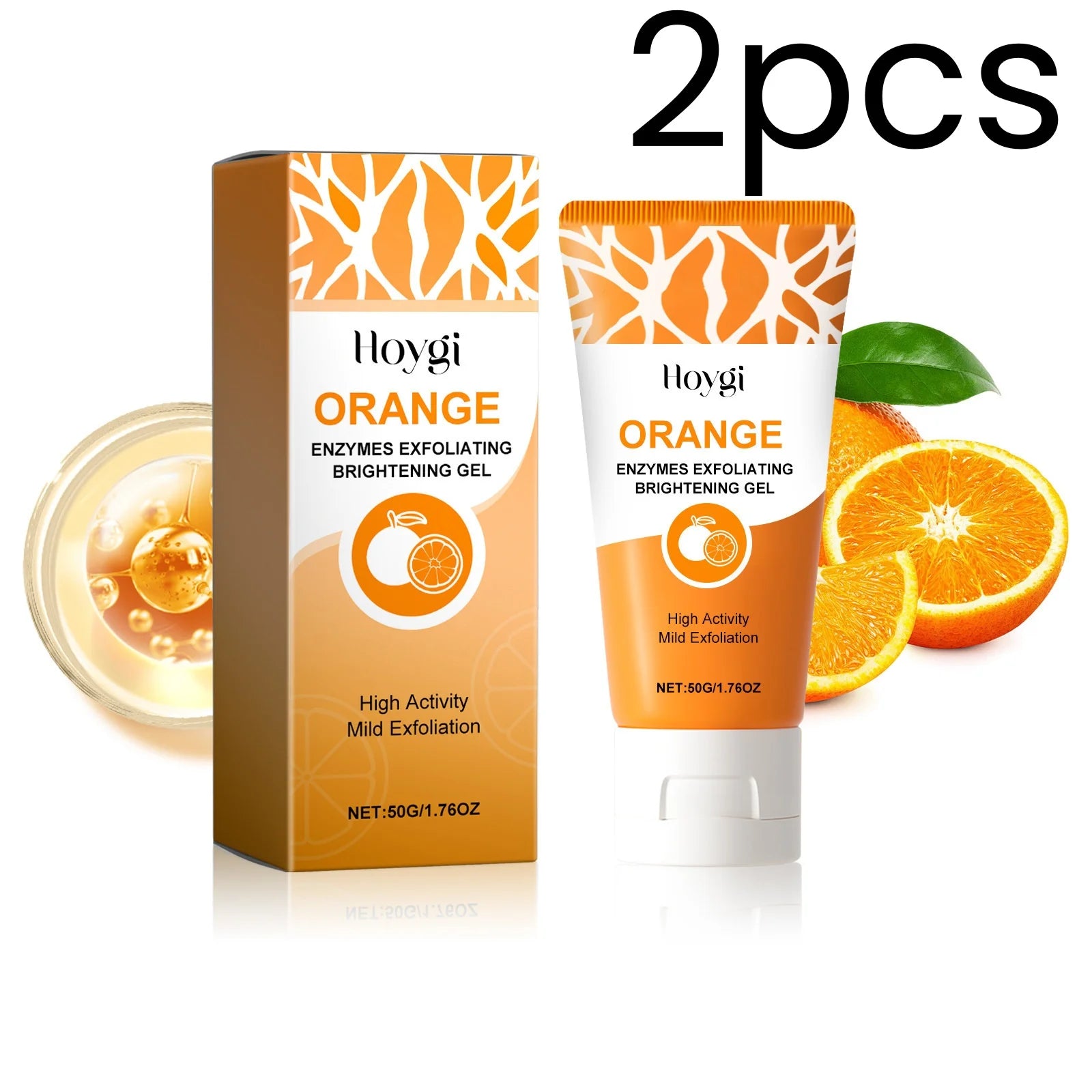 Hoygi Enzymes Exfoliating Brightening Gel Orange Oil Control Dead Skin Remove Unclog Pores Gentle Formula Facial Cleansing Gel Oasis Select 2pcs