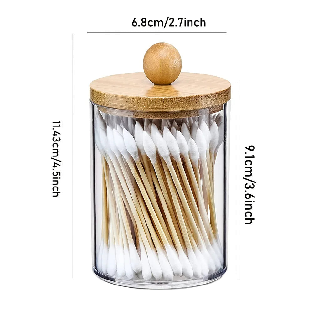 4Pack Multi-functional Organizer，Holder Dispenser, Bathroom Organizer for Swab, Round Pads, Dental Floss Sticks Holder Oasis Select