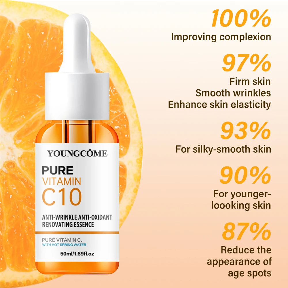 Vitamin C Facial Essence Hyaluronic Acid Dark Skin Brighten Serum Fade Fine Lines Moisturizing Repair Dull Serum Face Skin Care Oasis Select