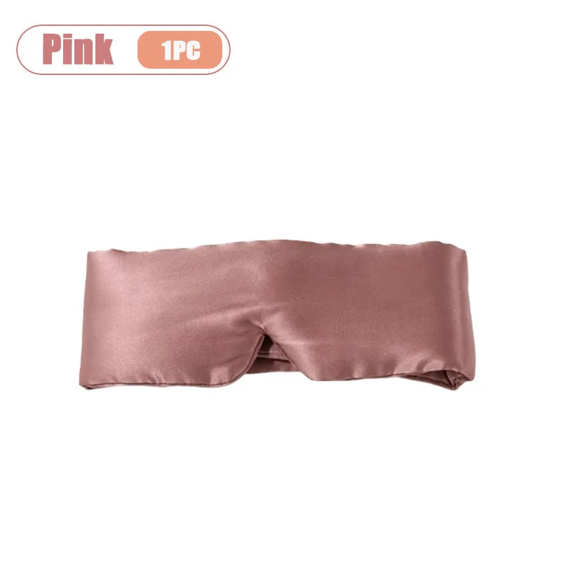 1-10PCS Silk Feel Sleep Mask Embroidered Floral Light Blocking Eye Cover for Women Men Travel Midday Nap Home Weighted Oasis Select Pink-1PC