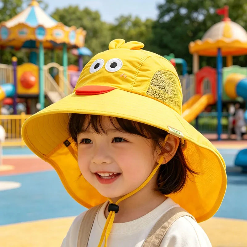 Spring Summer Kids UV Protection Sun Hat Baby Toddler Bucket Hat Wide Brim Breathable Outdoor Cap for Boys Girls Oasis Select