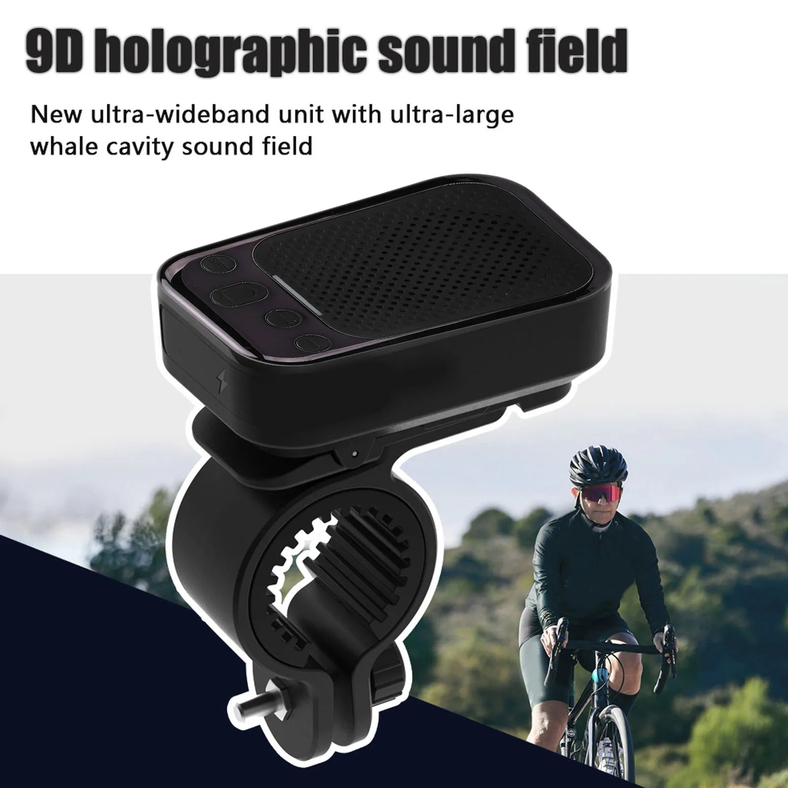 Wearable Bluetooth Speaker IPX7 Water Proof FM Wireless Traveling Bike Handlebar Speaker Clamp On Magnetic Mount for Cycling Oasis Select
