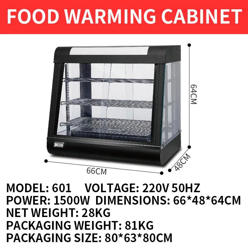 2000W 3-Tier Commercial Food Warmer Display Cabinet LED Lit