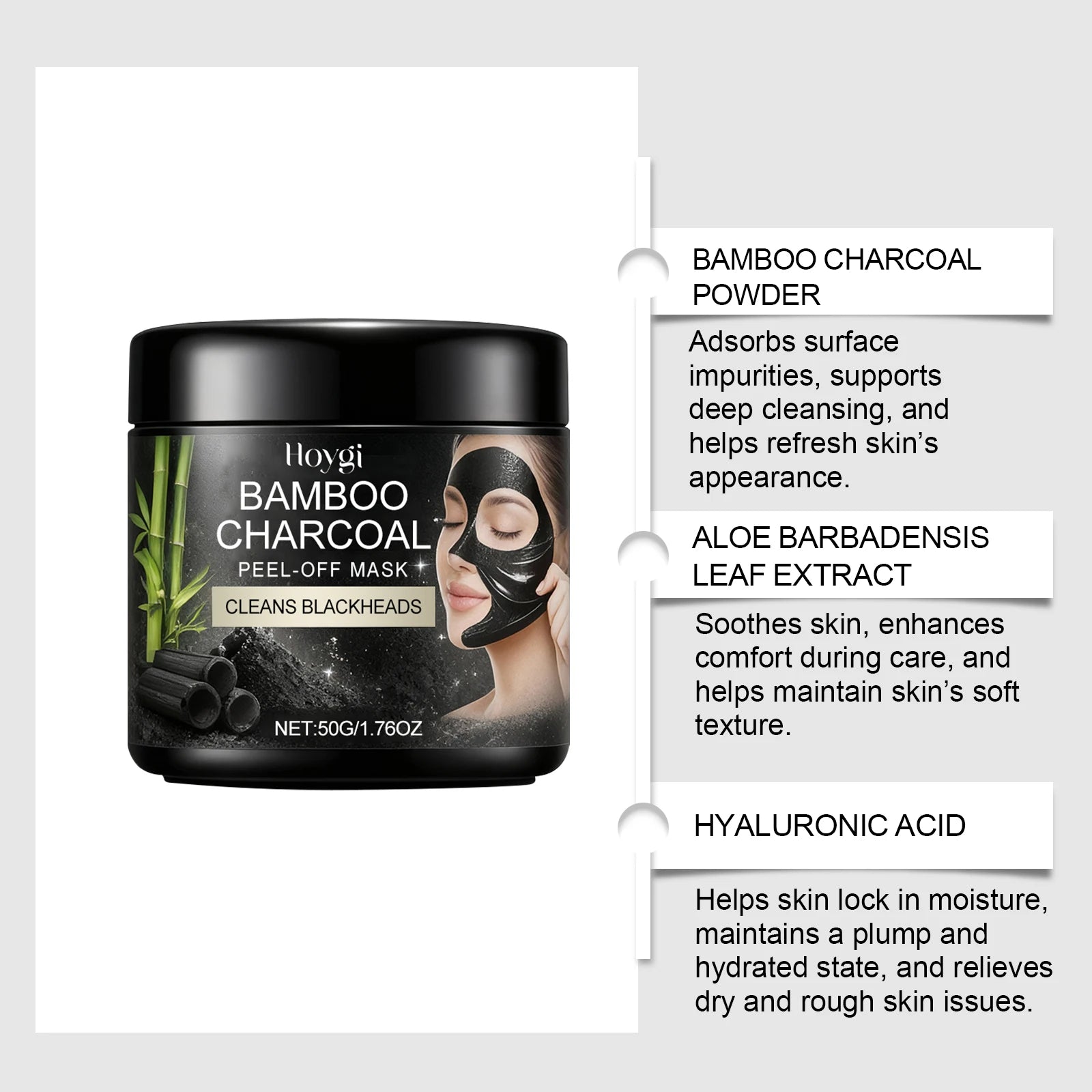 Bamboo Charcoal Peel-Off Mask – Hydrating & Cleansing Peel-Off Face Mask Oasis Select