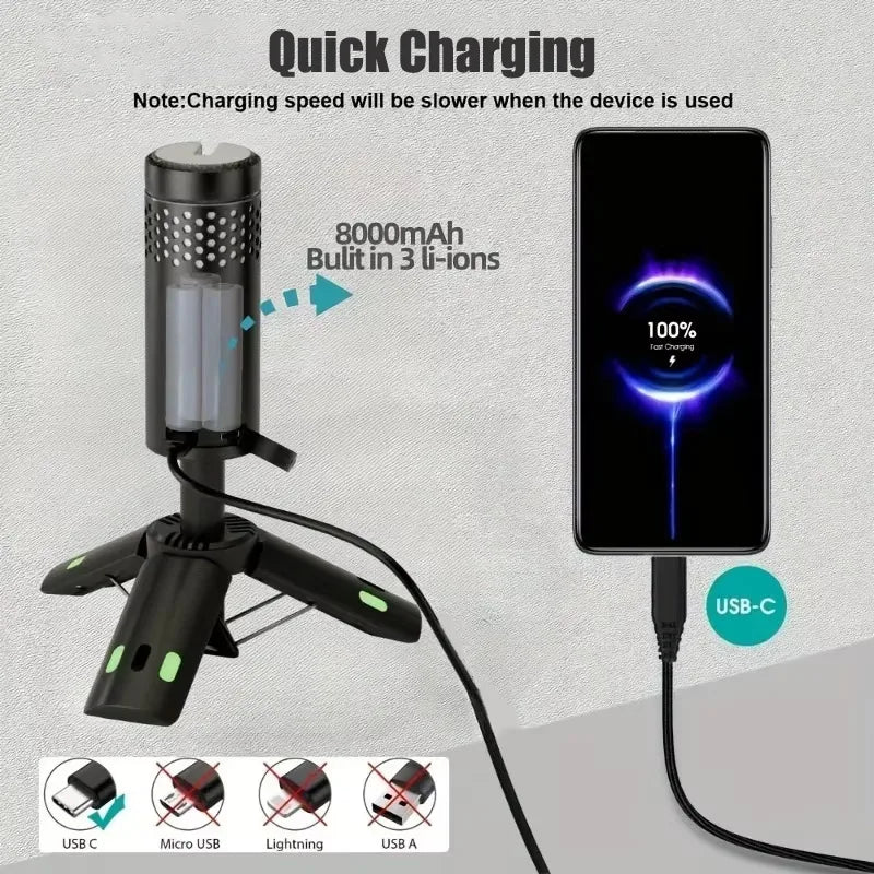 Telescopic Camping Light Rechargeable Fishing Lantern Dimming Night Atmosphere Light Emergency Light for Power Failure 8000mAh Oasis Select