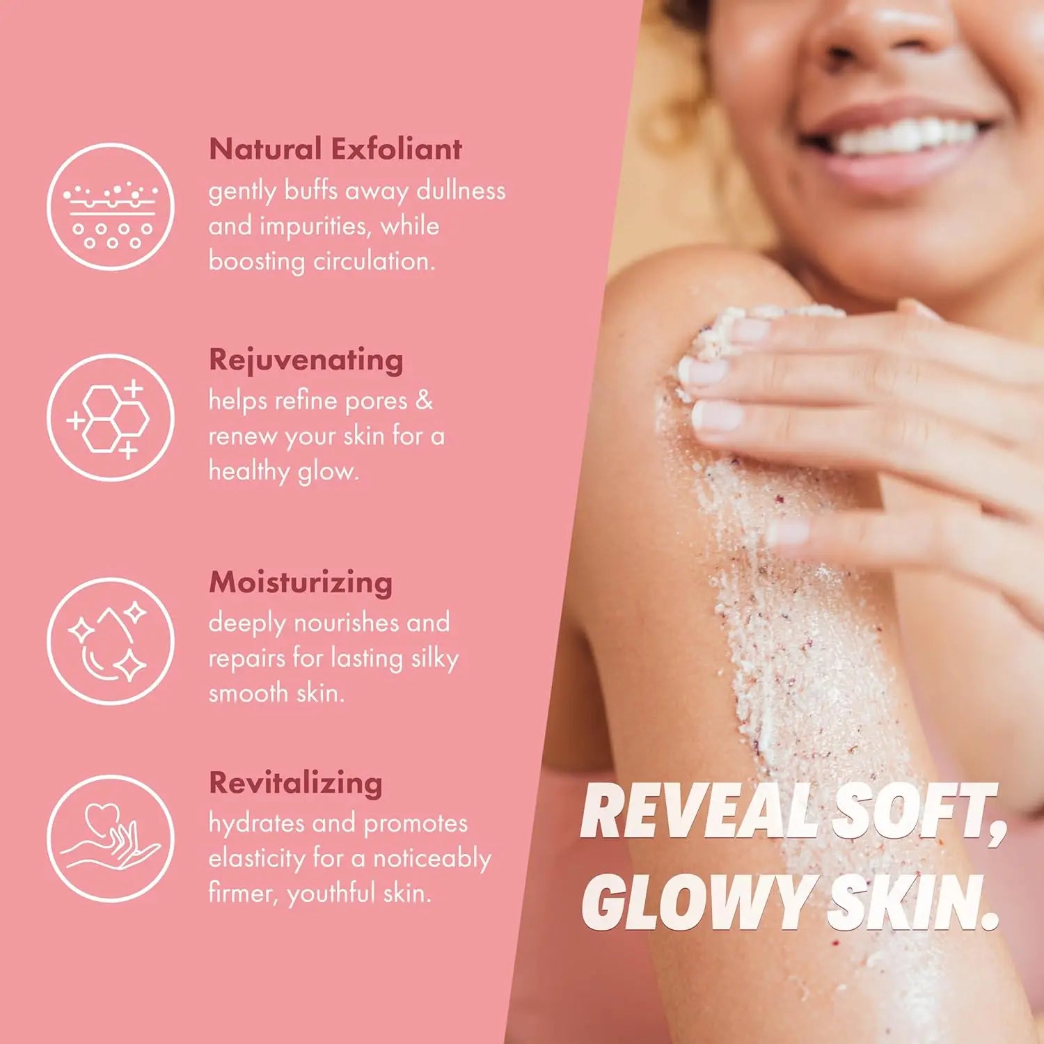 Rose Salt Body Scrub 250g – Collagen & Stem Cells Exfoliator