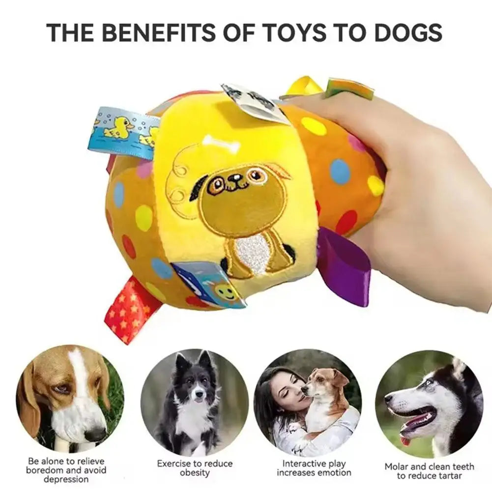 Interactive Plush Bell Ball Toy for Dogs – Chew, Play & Clean Dog Chew Ball Toy Oasis Select