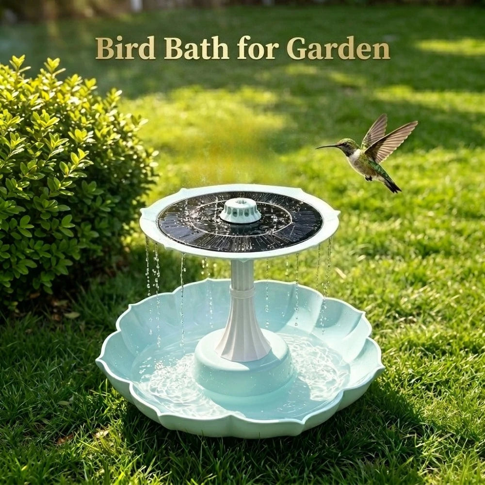 2.8W Solar Fountain Dual-Tier Bird Bath Bird Feeder Fountain Detachable, DIY Water Landscape for Outdoor Garden Pond Bird Bath Oasis Select