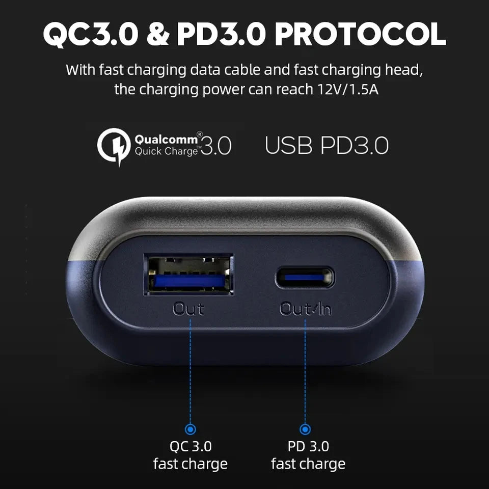 18650 Battery Charger Case DIY Power Bank Box Portable QC3.0 PD 18W Fast Charging Case for 18650 21700 20700 Lithium Batteries Oasis Select