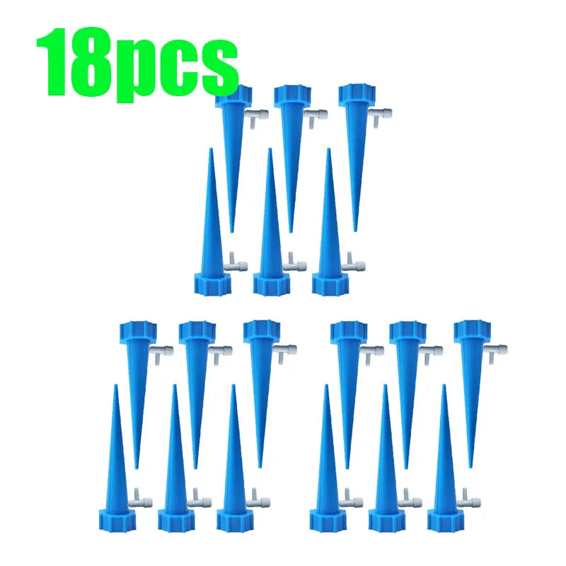 6/18/30pcs Automatic Flower Watering Device Adjustable Dripper Watering Device Self-Watering Gardening Potted Plant Irrigation Oasis Select 18pcs Blue