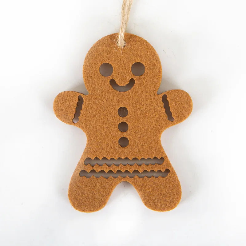 Christmas Gingerbread Man Felt Pendant Christmas Tree Snowflake Christmas Decoration Non-woven Fabric Hanging Decoration Oasis Select
