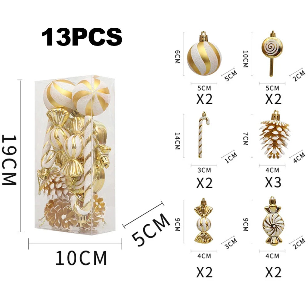 Christmas Party Festive Gatherings Christmas Decorations Set Of Christmas Candy Ornaments 13 Pieces Set Easy To Hang Ribbons Oasis Select Gold China Mainland
