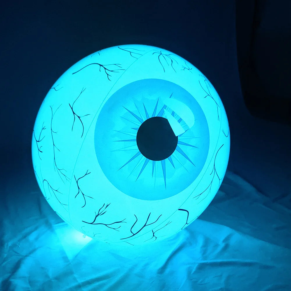 New PVC Inflatable LED Glowing Ball Halloween Decoration Party Supplies Horror Bloodline Halloween Eye Pendant Oasis Select