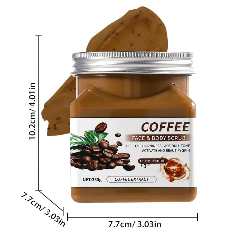 350g Body Exfoliating Scrub for Dead Skin and Keratosis Pilaris, Full-Body Deep Cleansing Coffee Scrub Oasis Select Coffee 350g