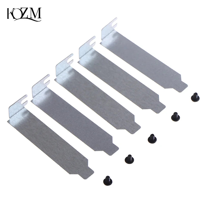 5-Pack PCI Slot Covers – Silver Metal PC Case Blanking Plates