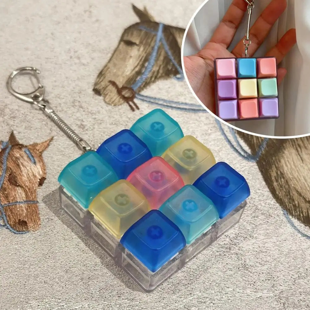 9-Key Fidget Keyboard Toy – Stress Relief Keychain for Kids & Adults Fidget Keychain Toy Oasis Select