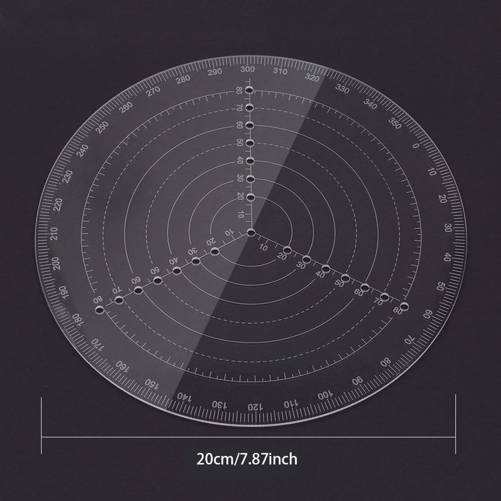 Acrylic Round Center Finder Compass | Wood Turning Layout Tool