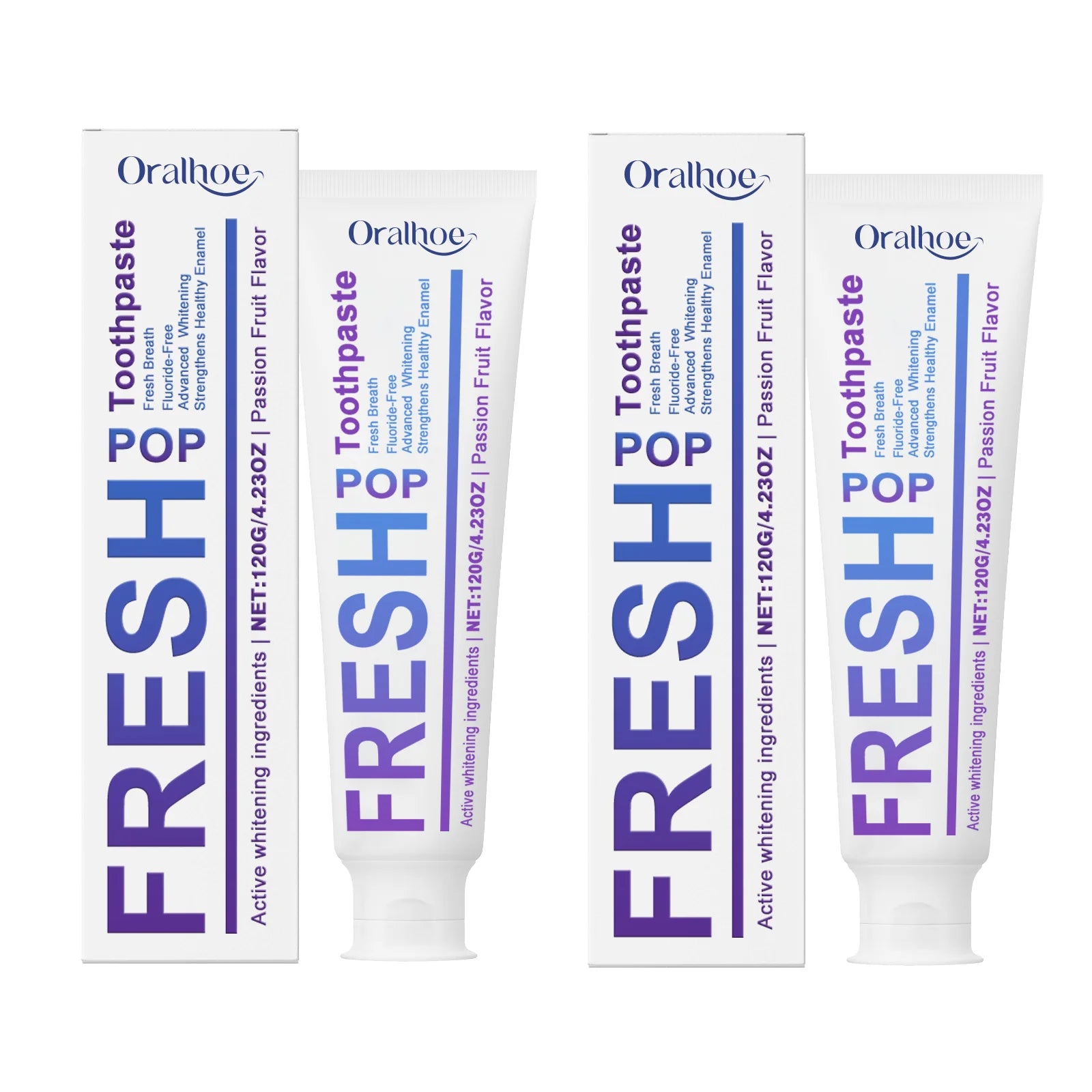 Purple Whitening Toothpaste Instant Stain Remover Fresh Breath Enamel Safe Gentle Daily Oral Care For Whole Family Oasis Select 2pcs
